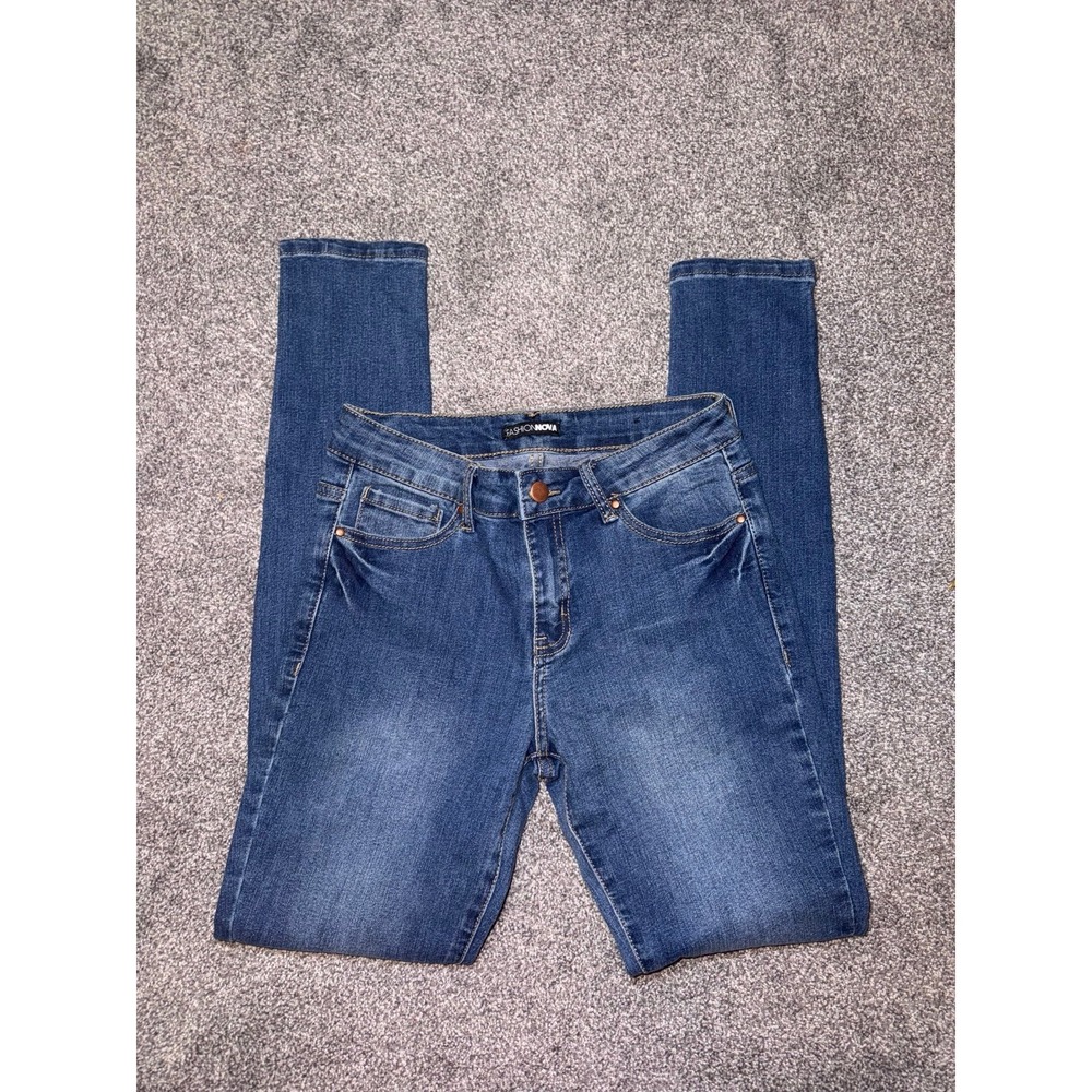 Fashion Nova Women's Dark Blue Skinny‎ Jeans